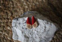 Load image into Gallery viewer, Red Heart Earrings