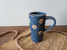 Load image into Gallery viewer, Travel Mug - Blue Flowers