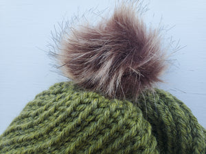 Spiral Knit Hat/Beanie - Bamboo